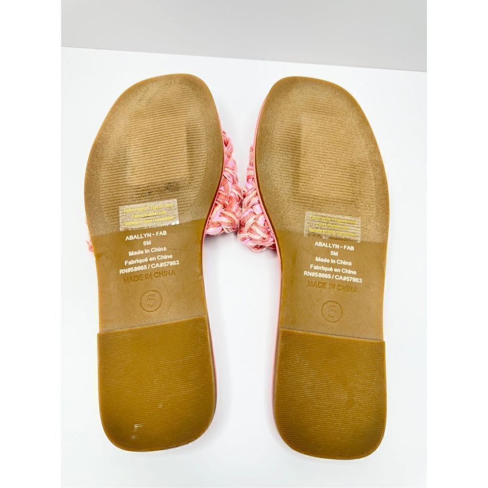 Abound Slide Sandals Womens Size 5 Pink Woven Slip On Open Toe Flats - Picture 7 of 7